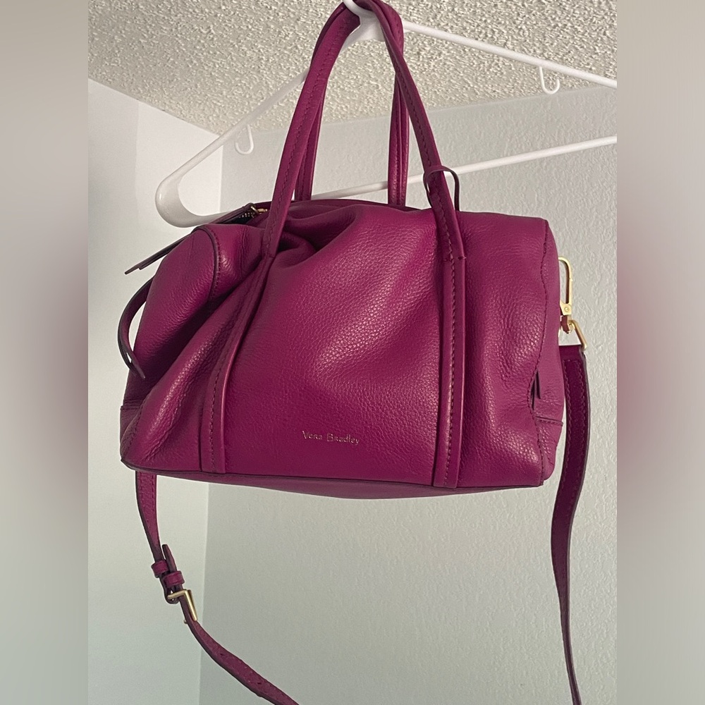 vera bradley leather magenta fuchsia tote